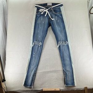 NWT Lakenzie Blue Jeans Skinny Distressed Womens Size XS 28 High Rise